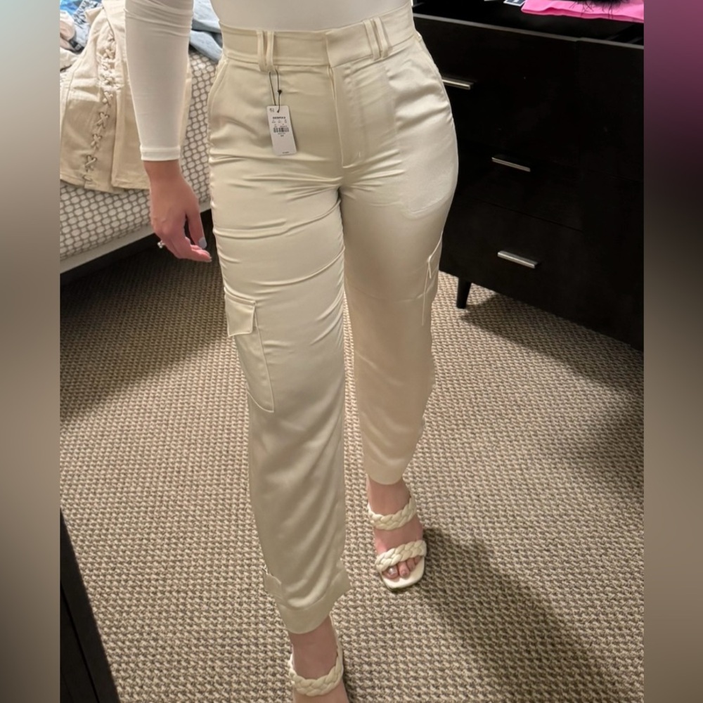 Express satin cargo pants